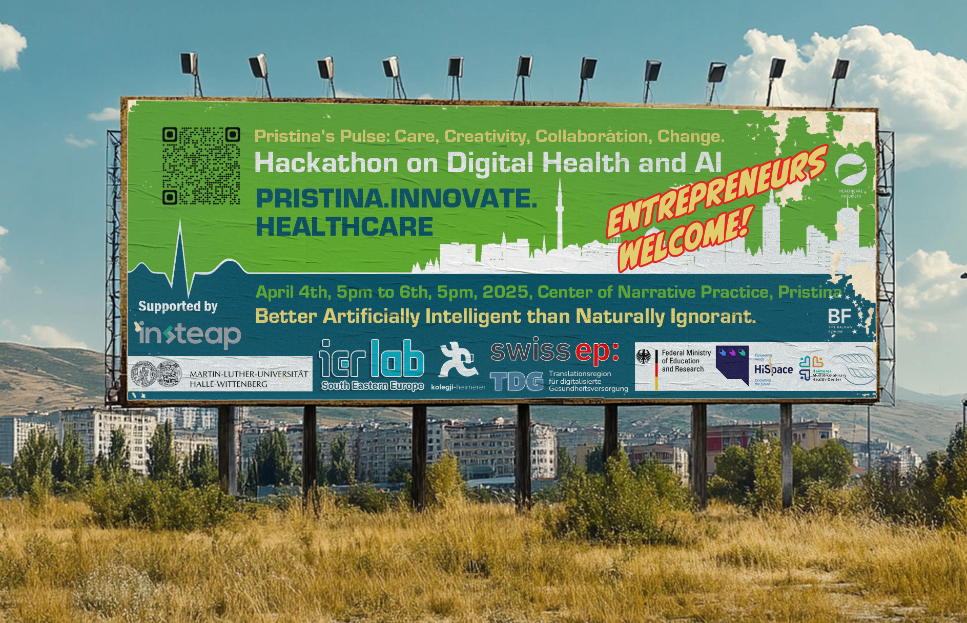 Pristina's Pulse Hackathon Billboard