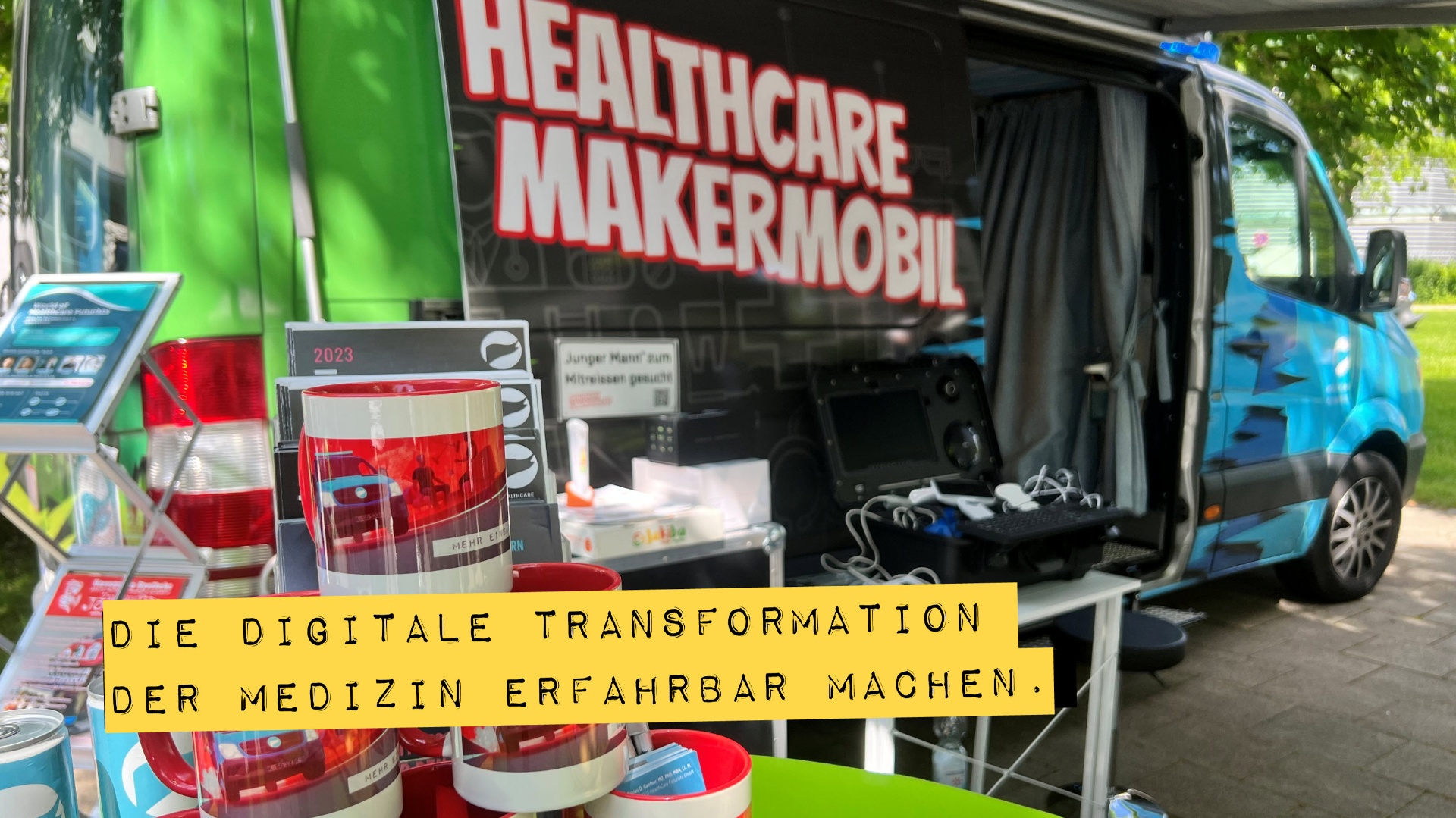 HealthCare MakerMobil with Digital Transformation Caption